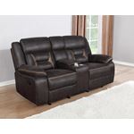 Greer Brown Reclining Loveseat w/ Console 65135-3