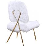Magnolia White Fur Upholstered Accent Chair- 3