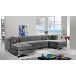 Graham Grey Velvet Upholstered Sectional-Chrome -3