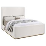 Nala Cream Boucle Wingback Platform Sleigh Bed 302046 By Coaster