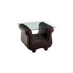 262 Classic Brown Italian Leather End Table 262 By ESF Furniture