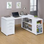 Yvette White Modern L-Shape Office Desk 800516-3