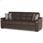 Uptown Brown Leatherette Sofa Bed by Casamode