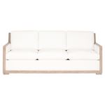 Manhattan White 85 Inch Wood Trim Sofa Front
