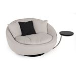 Divani Casa Alba Modern Grey Fabric Chair w/ Tray