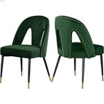 Akoya Green Upholstered Velvet Dining Chair - Set