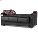 Uptown Black Leatherette Loveseat-3