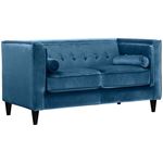Taylor Light Blue Velvet Tufted Love Seat Taylor_Loveseat_Light Blue by Meridian Furniture