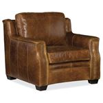 Yates Stationary Sofa in Natchez Brown Leather SS519-01-087 By Hooker Furniture