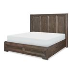 Facets Queen Shelter Bed with Storage Footboard in Mink with Silver Undertones By Legacy Classic
