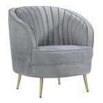 Sophia Grey Velvet Channel Tufted Chair 506866 By Coaster