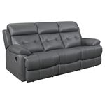 Lambent Dark Grey Leather Reclining Sofa 9529DGY-3 By Homelegance