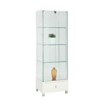 Modern Glass Curio 6628 White by Chintaly