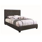 Chloe Charcoal King Tufted Fabric Bed 300529KE By Coaster