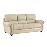 Foxborough Cream Leather Rolled Arm Sofa 9269CR By Homelegance