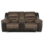 Earhart Chestnut Fabric Reclining Loveseat with-3
