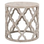 Clover Large Round Smoke Grey Elm End Table By Orient Express