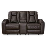 Mancin Chocolate Reclining Loveseat with Consol-3