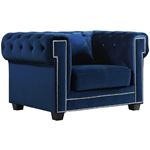 Bowery Navy Velvet Tufted Chair Bowery_Chair_Navy by Meridian Furniture