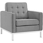 Loft Modern Light Grey Fabric Tufted Chair EEI-2050-LGR by Modway
