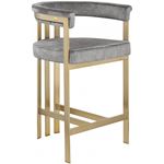 Marcello Grey Velvet Counter Stool By Meridian Furniture