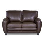 Rubin Brown Bonded Leather Love Seat 9734DB-2 by Homelegance