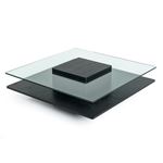 Emulsion Modern Black Oak Glass Coffee Table 1