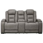 The Man-Den Grey Leather Power Reclining Lovese-3