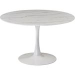 Tulip 48 Inch Round Faux Marble Dining Table - White Base By Meridian Furniture