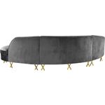 Serpentine Grey Velvet Upholstered Sectional  - 3