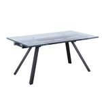 Aida Glass Top Extension Dining Table by Chintaly