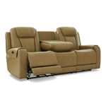 Card Player Cappuccino Faux Leather Power Reclining Sofa 11807 By Signature Design by Ashley