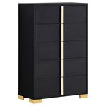 Marceline Black 5 Drawer Chest 222835 By Coaster