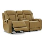 Card Player Cappuccino Faux Leather Power Reclining Loveseat 11807 By Signature Design by Ashley