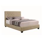 Chloe Oatmeal Full Tufted Fabric Bed 300007F By Coaster