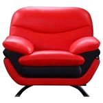 Jonus Modern Red and Black Leather Chair By BH Designs