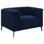 Chalet Blue Velvet Channel Tufted Accent Chair 509213 By Coaster