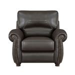 Foxborough Brown Leather Rolled Arm Chair 9269DB By Homelegance