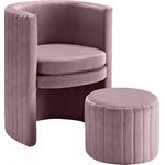 Selena Pink Velvet Upholstered Tufted Accent Chair