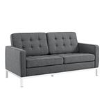 Loft Modern Grey Fabric Tufted Love Seat EEI-2051-DOR by Modway