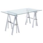 Statham 60 inch Glass Top Adjustable Height Office Desk 800900 By Coaster