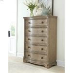 The Corinne 5 Drawer Chest in Acacia in room