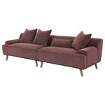 Elizabeth Wine Red Corduroy Extra Long Sofa 503-3