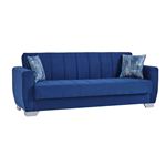 Barato Blue Upholstered Convertible Sofa Bed wi-2