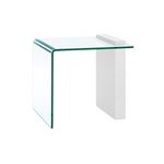 Buono High Gloss White/ Clear End Table
