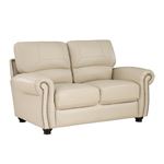 Foxborough Cream Leather Rolled Arm Loveseat 9269CR By Homelegance