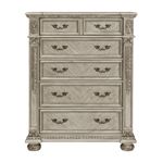 Catalonia Traditional Platinum Gold 5 Drawer Chest 1824PG-9 By Homelegance