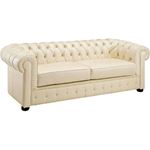 258 Tufted Ivory Italian Leather Sofa 258 By ESF Furniture