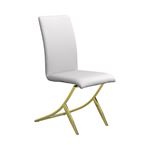 Chanel Upholstered Side Chair White And Gold 105171