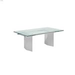 Tower Clear Glass Extendable Dining Table 3